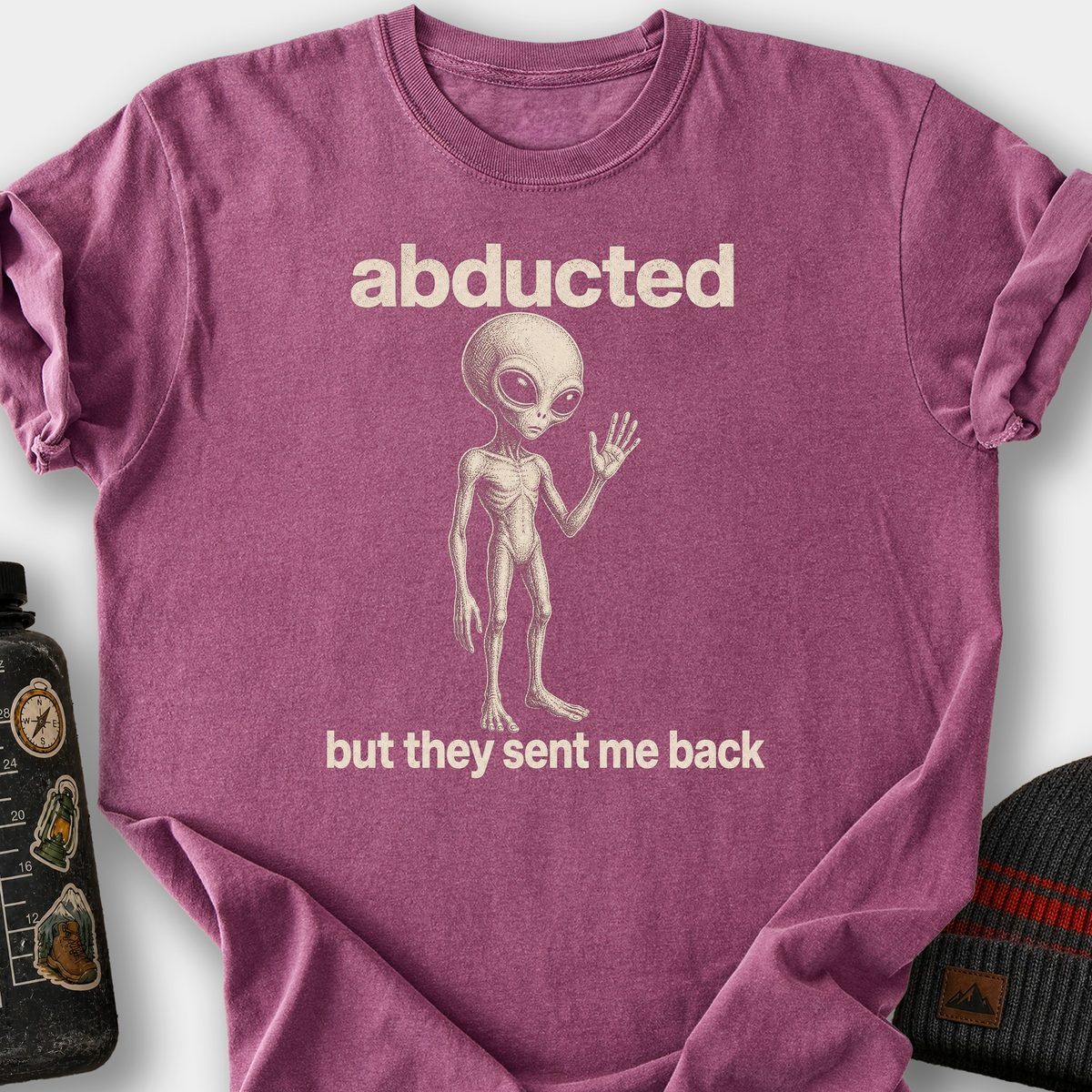 Abducted But Sent Back T-Shirt — Berry