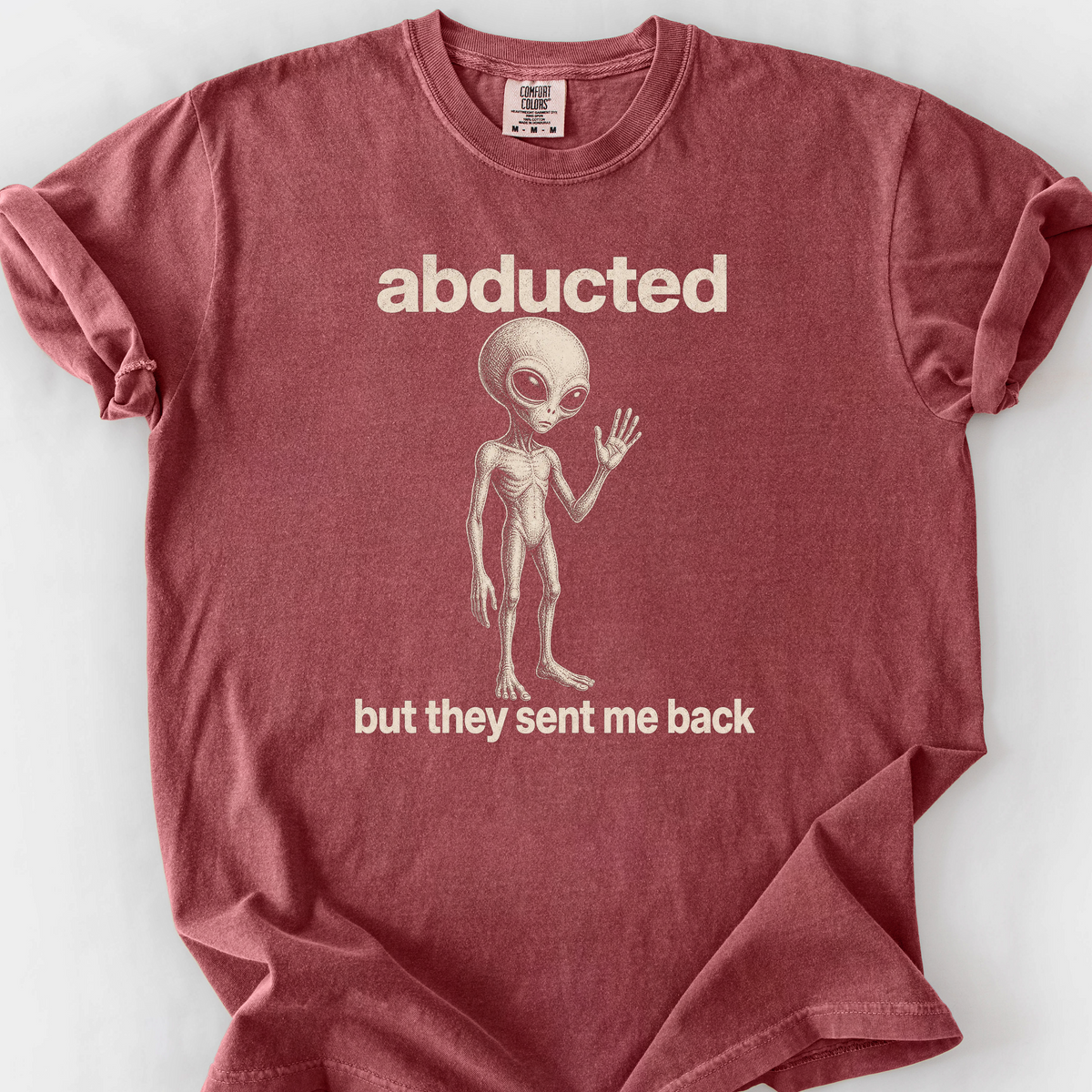 Abducted But Sent Back T-Shirt — Brick