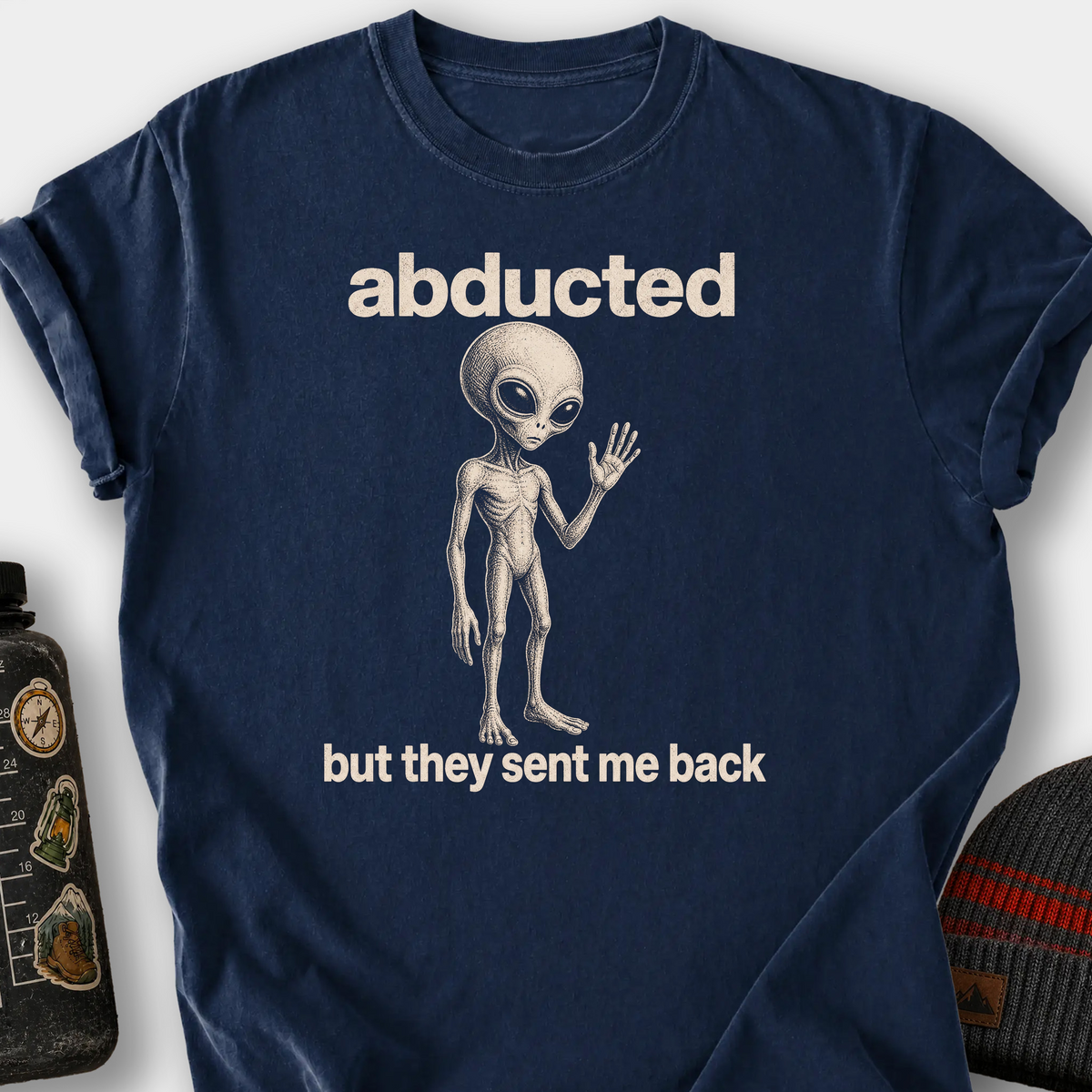 Abducted But Sent Back T-Shirt — Navy