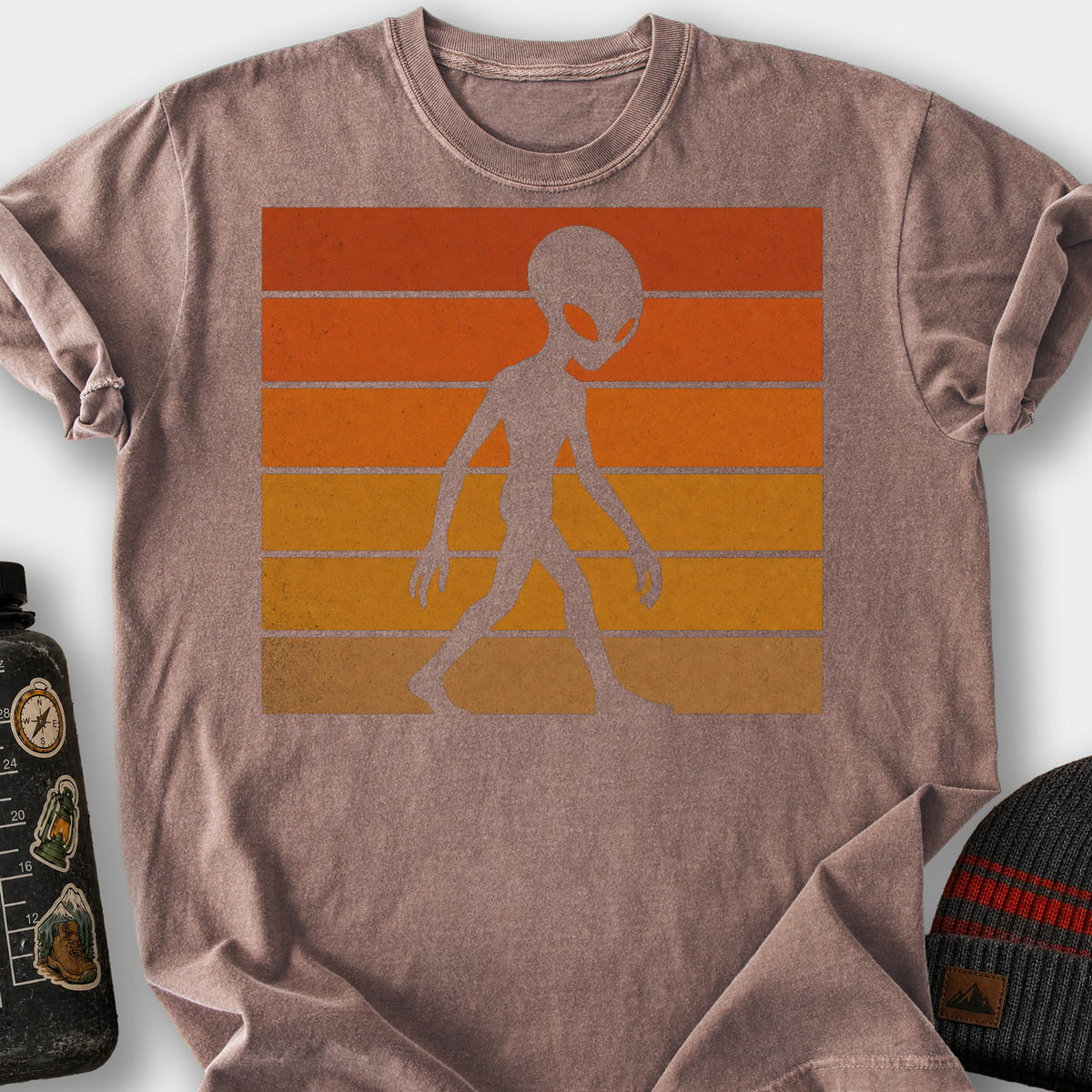 Alien Retro Sunset T-Shirt — Espresso