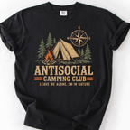 Antisocial Camping Club T-Shirt — Black