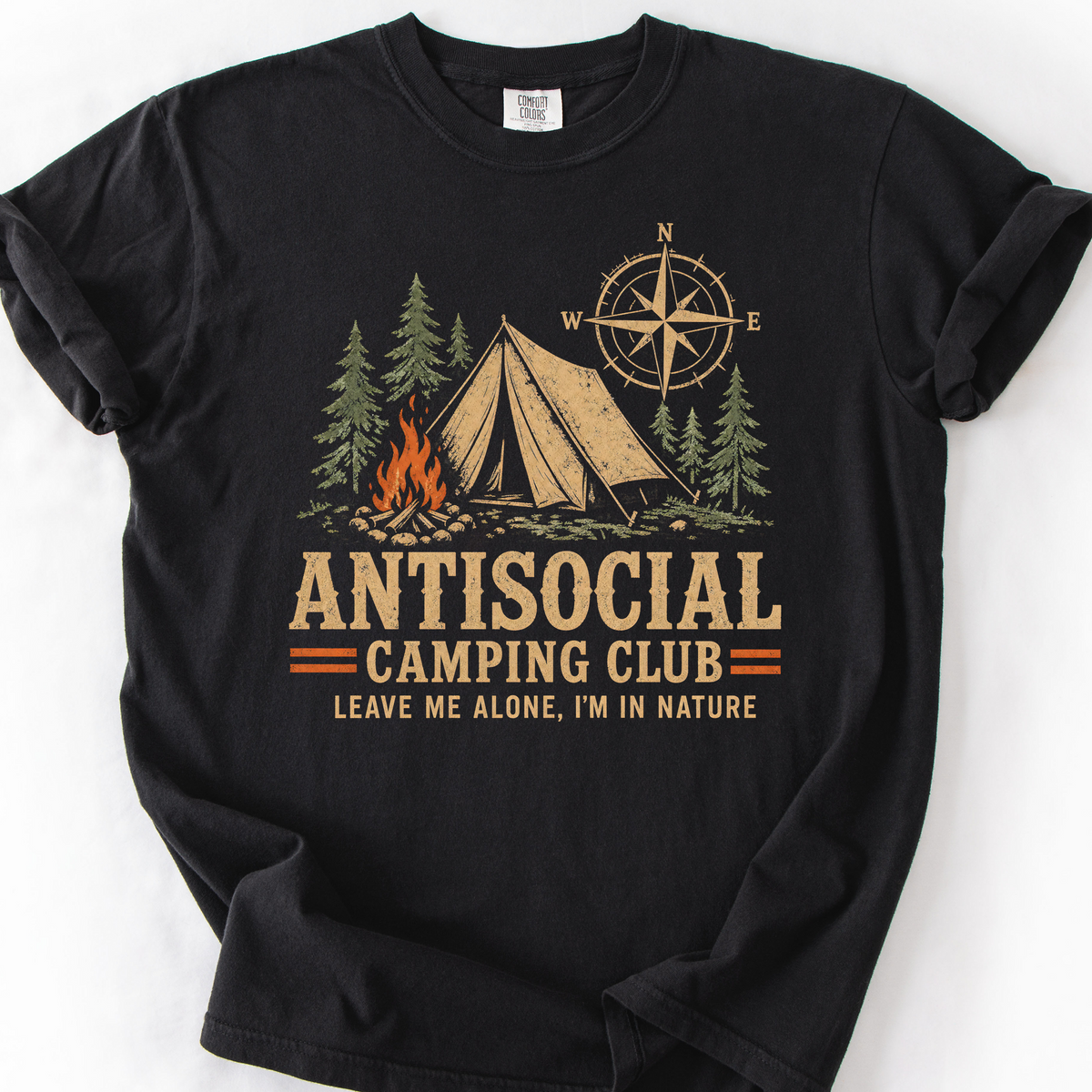 Antisocial Camping Club T-Shirt — Black