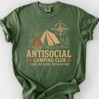 Antisocial Camping Club T-Shirt — Moss
