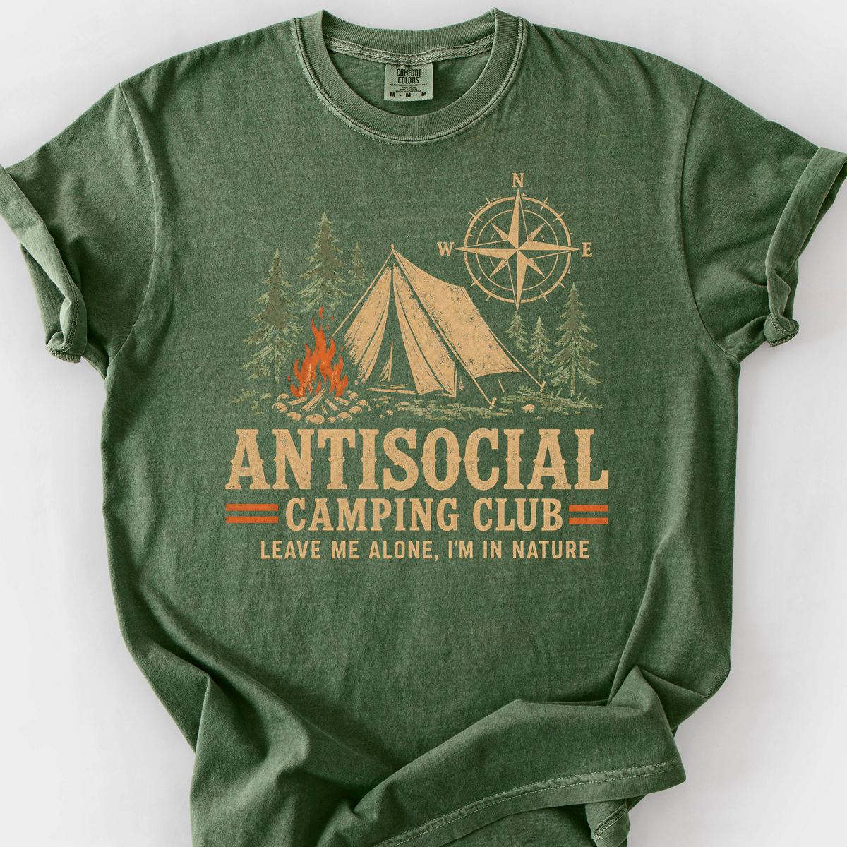 Antisocial Camping Club T-Shirt — Moss