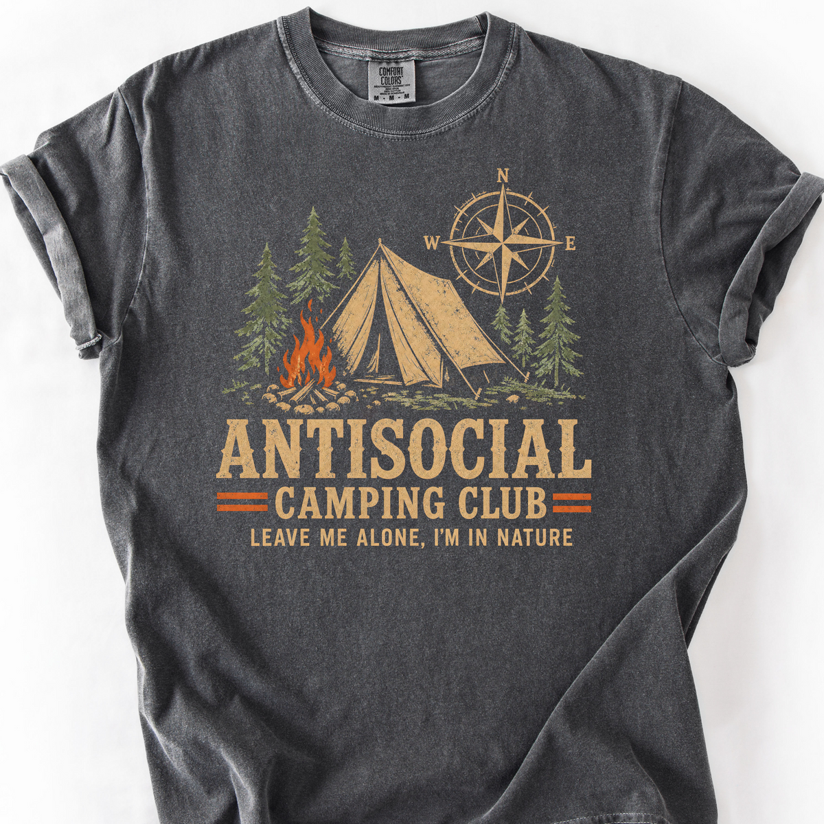 Antisocial Camping Club T-Shirt — Pepper