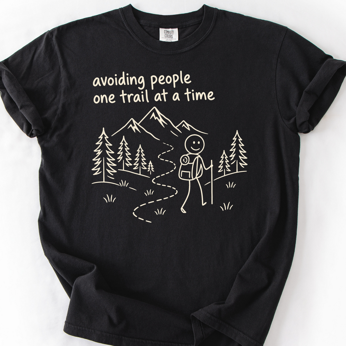 Avoiding People T-Shirt — Black