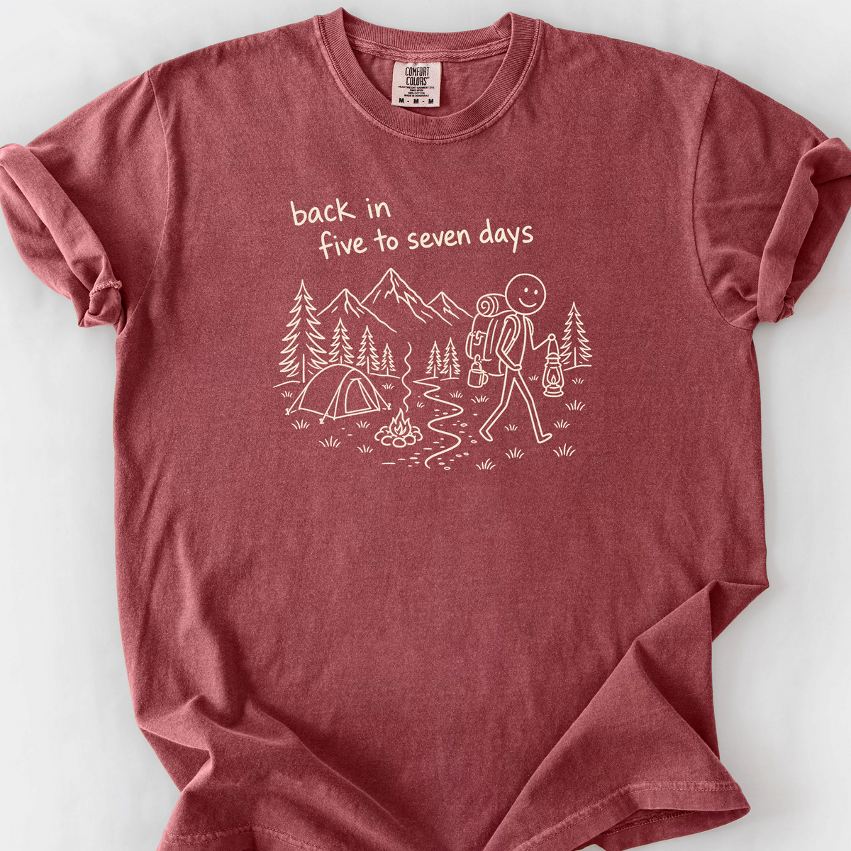 Back In Five To Seven Days T-Shirt — Brick