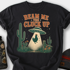 Beam Me The Cluck Up T-Shirt — Black