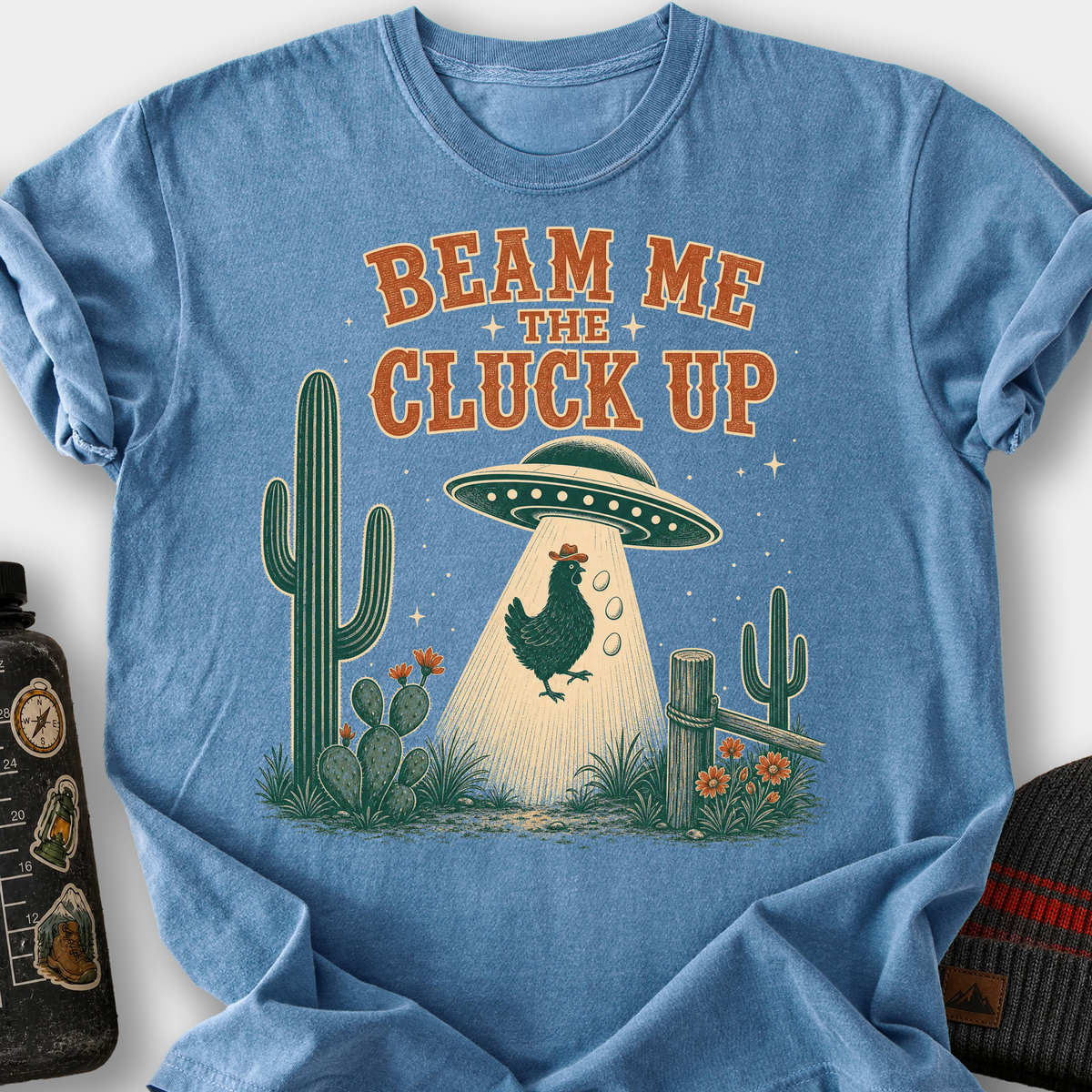 Beam Me The Cluck Up T-Shirt — Blue Jean