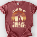 Beam Me Up, There Are People Here (Sunset) T-Shirt — Brick