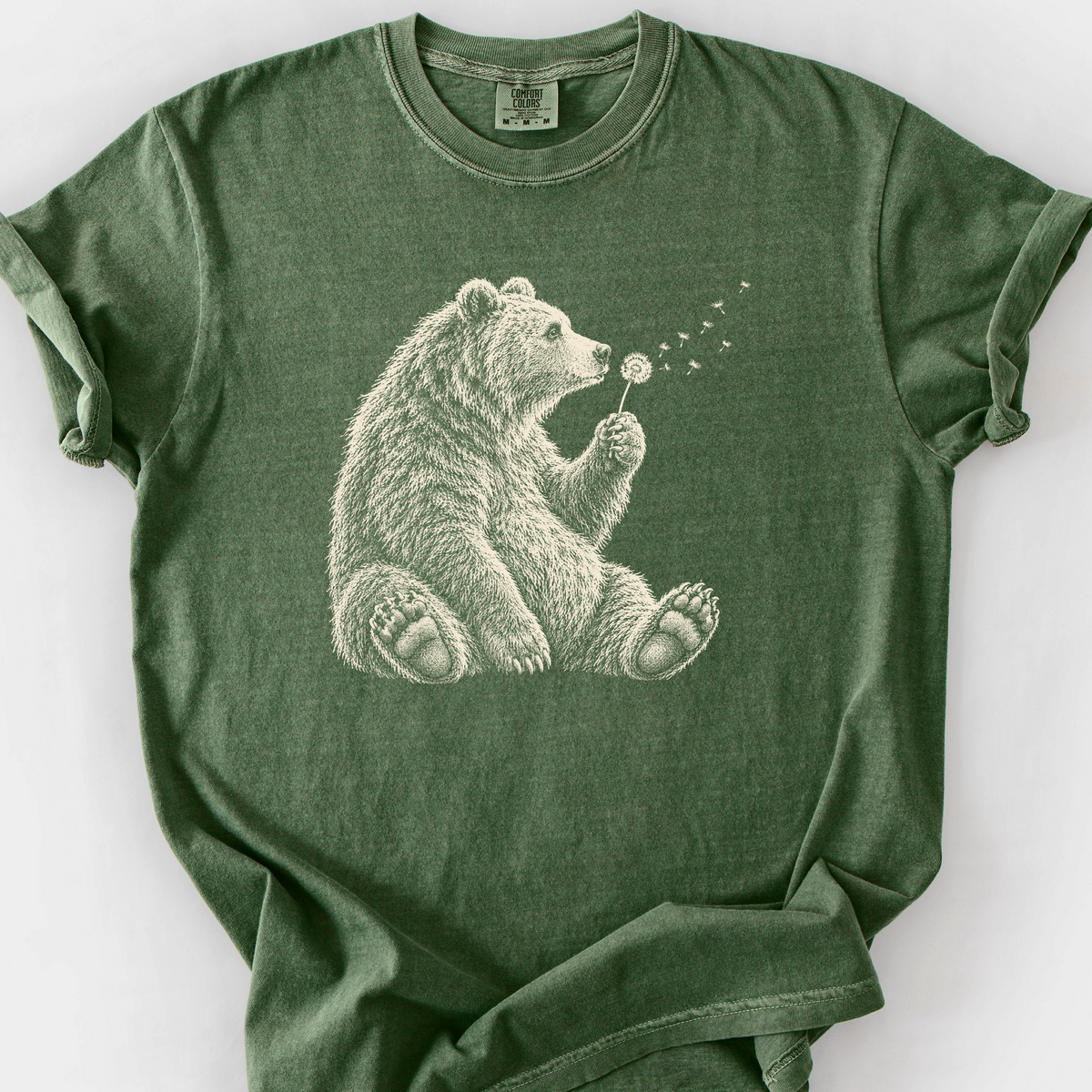 Bear And The Dandelion T-Shirt — Moss