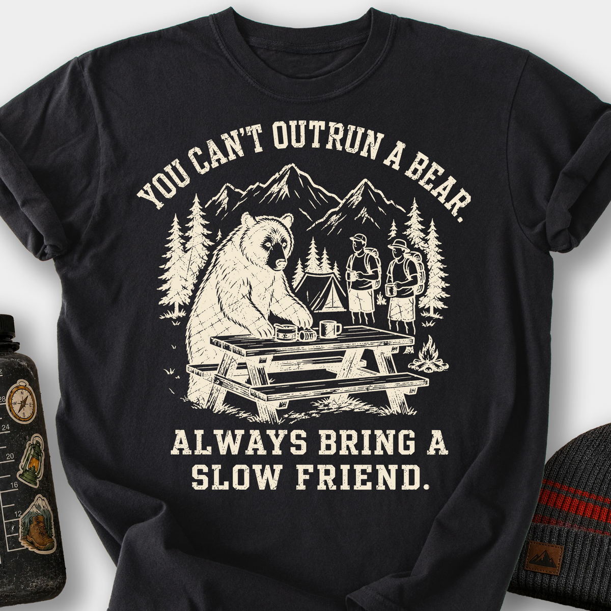 You Can't Outrun a Bear T-Shirt — Black