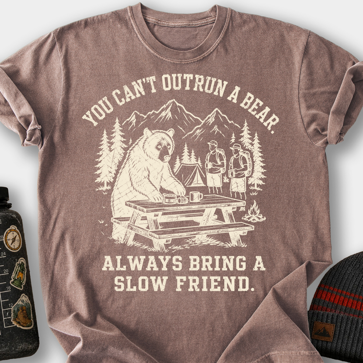 You Can't Outrun a Bear T-Shirt — Espresso