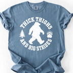 Thick Thighs and Big Strides (Varsity) T-Shirt — Blue Jean