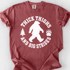 Thick Thighs and Big Strides (Varsity) T-Shirt — Brick