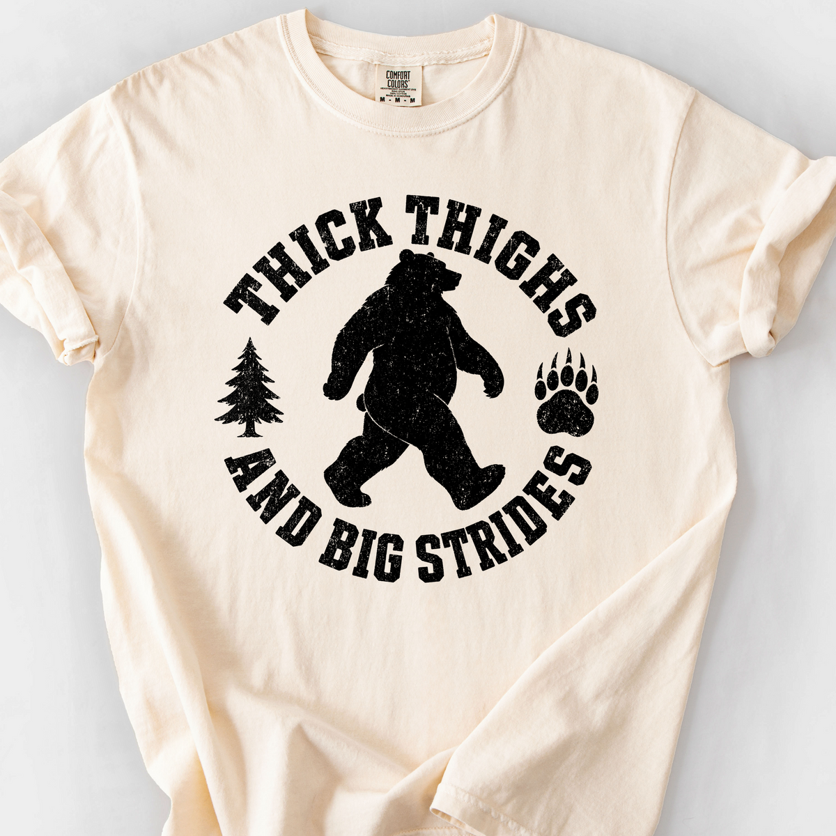 Thick Thighs and Big Strides (Varsity) T-Shirt — Ivory