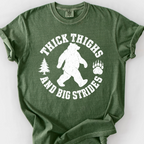 Thick Thighs and Big Strides (Varsity) T-Shirt — Moss