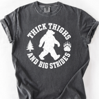 Thick Thighs and Big Strides (Varsity) T-Shirt — Pepper