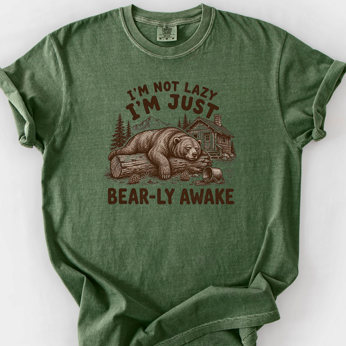 Bearly Awake T-Shirt — Moss