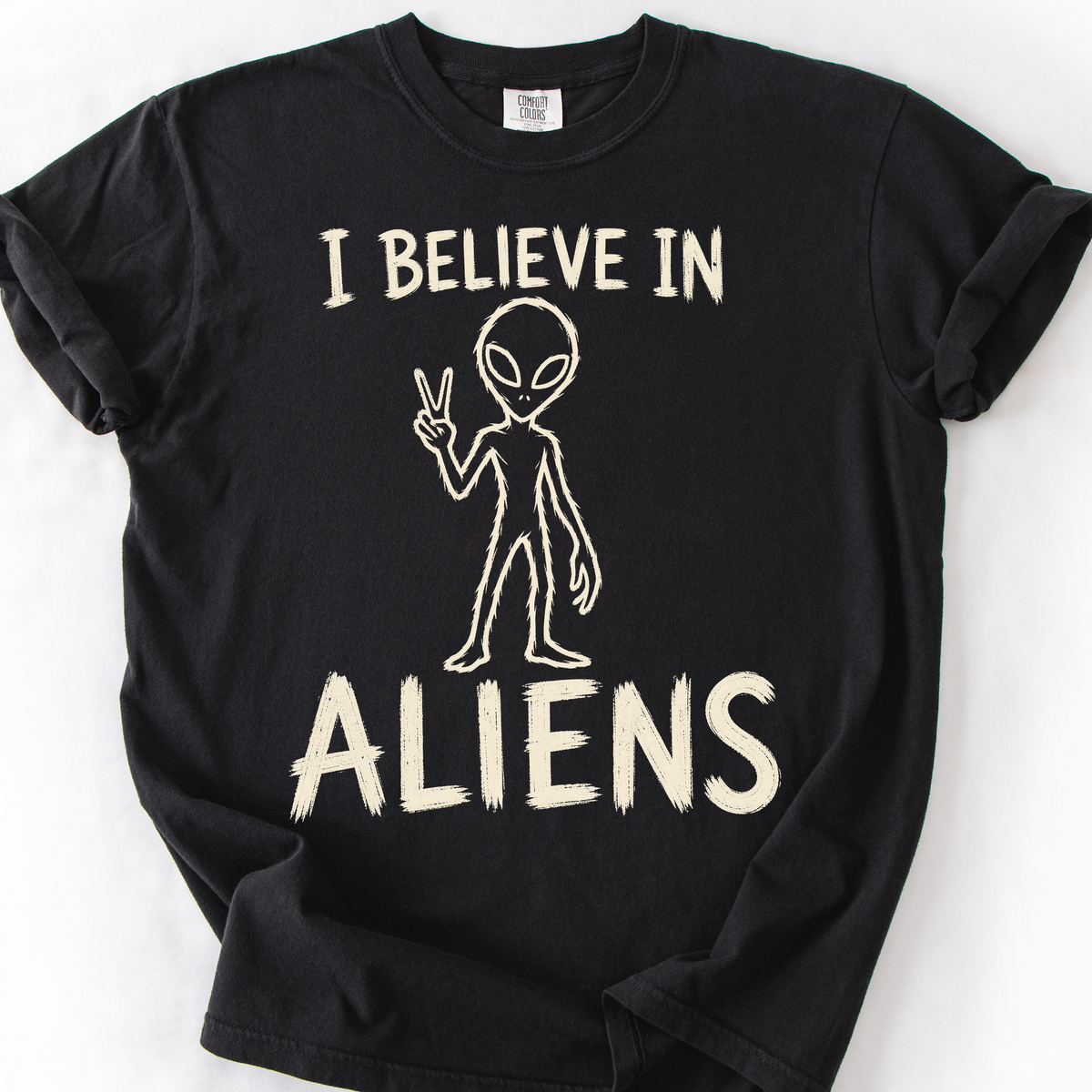 Believe In Aliens T-Shirt — Black