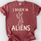 Believe In Aliens T-Shirt — Brick