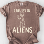 Believe In Aliens T-Shirt — Espresso