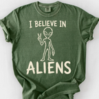 Believe In Aliens T-Shirt — Moss