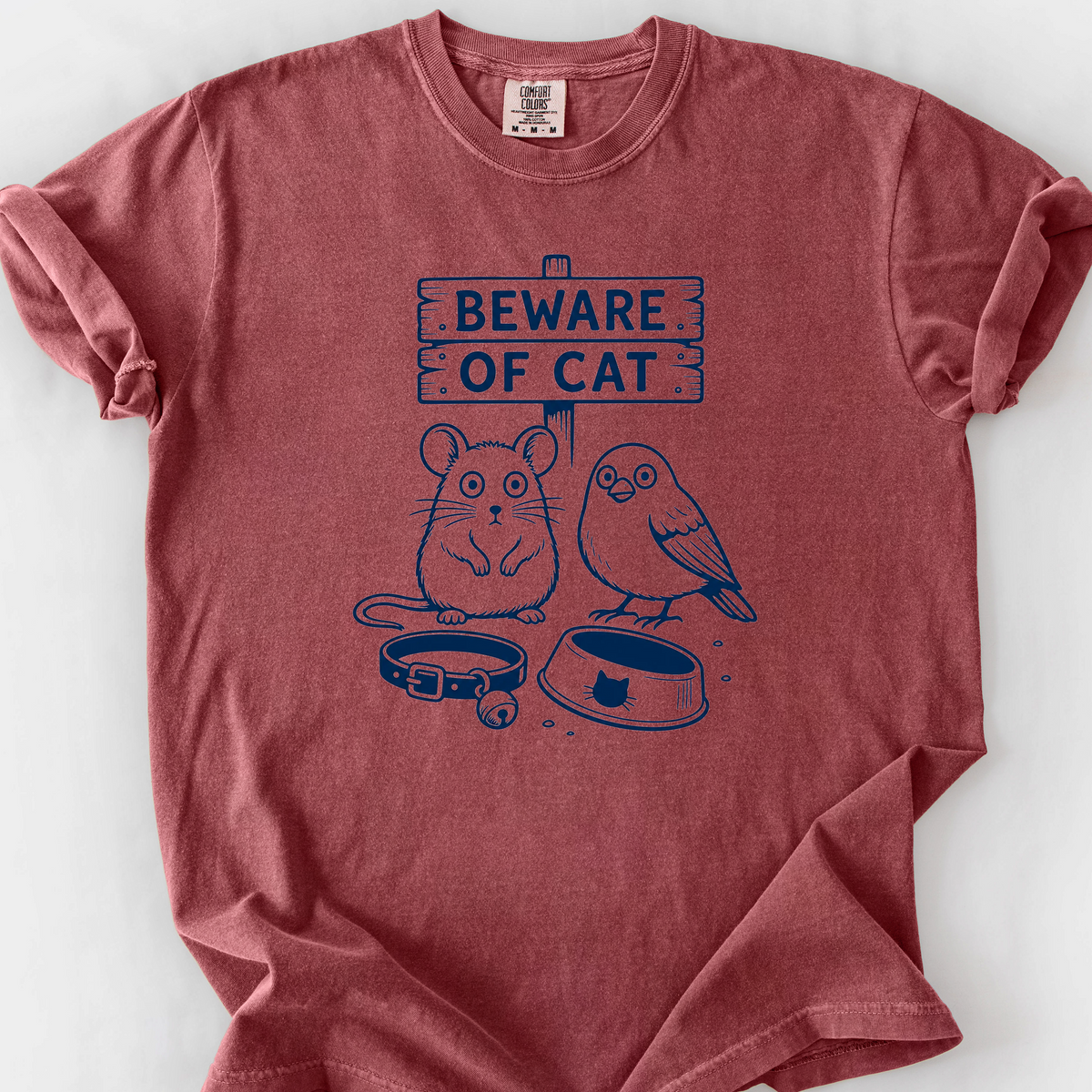 Beware Of Cat T-Shirt — Brick