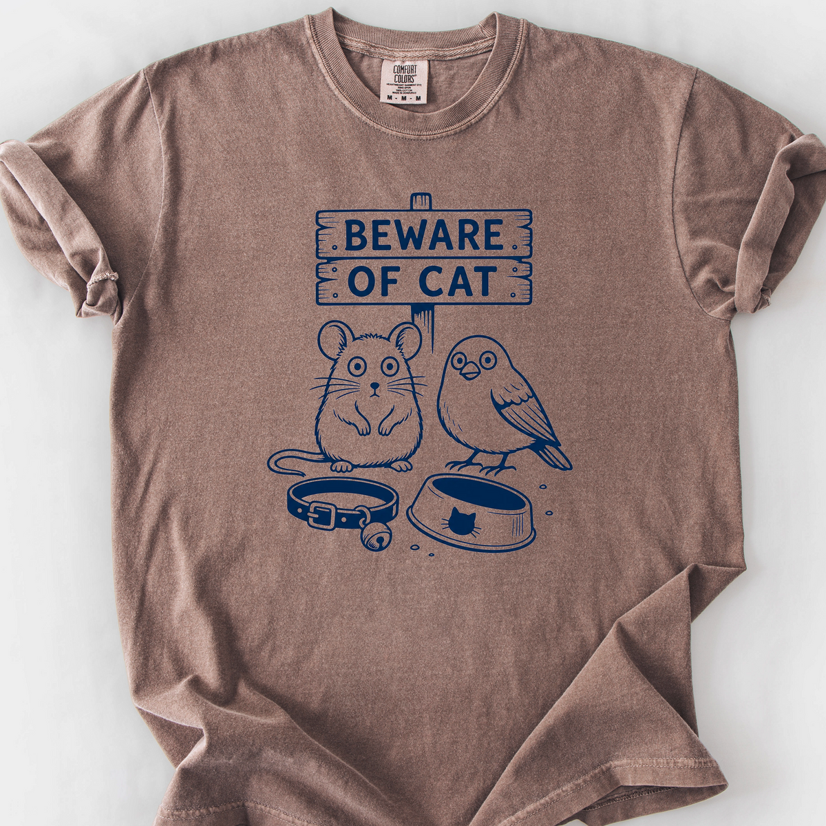 Beware Of Cat T-Shirt — Espresso