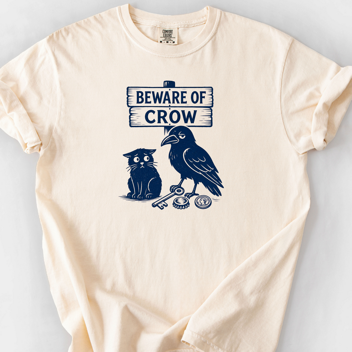 Beware Of Crow T-Shirt — Ivory