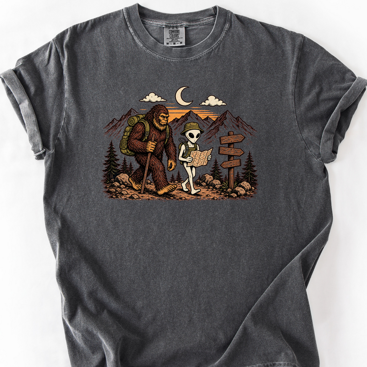 Bigfoot Alien Hike T-Shirt — Pepper