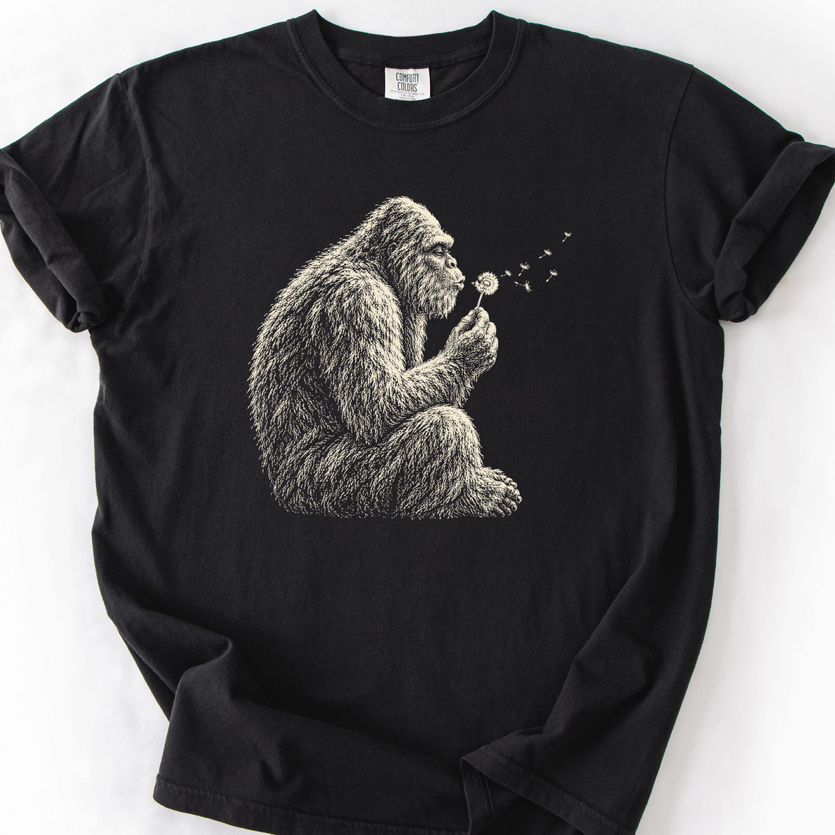Bigfoot And Dandelion T-Shirt — Black