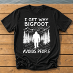 Bigfoot Avoids People T-Shirt — Black