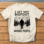 Bigfoot Avoids People T-Shirt — Ivory