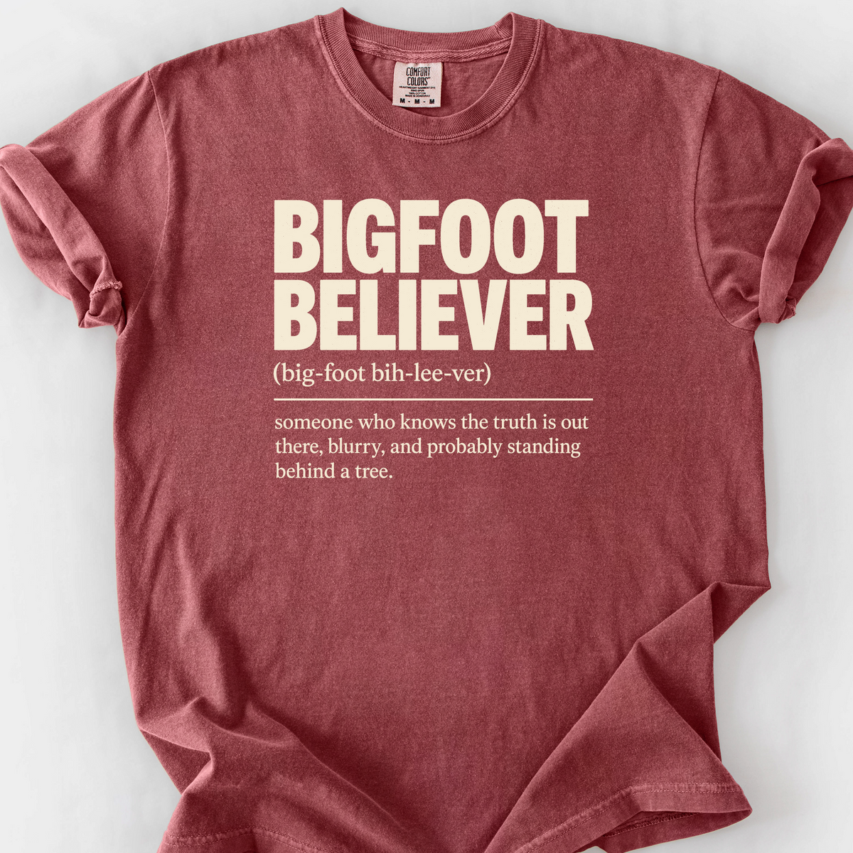 Bigfoot Believer T-Shirt — Brick