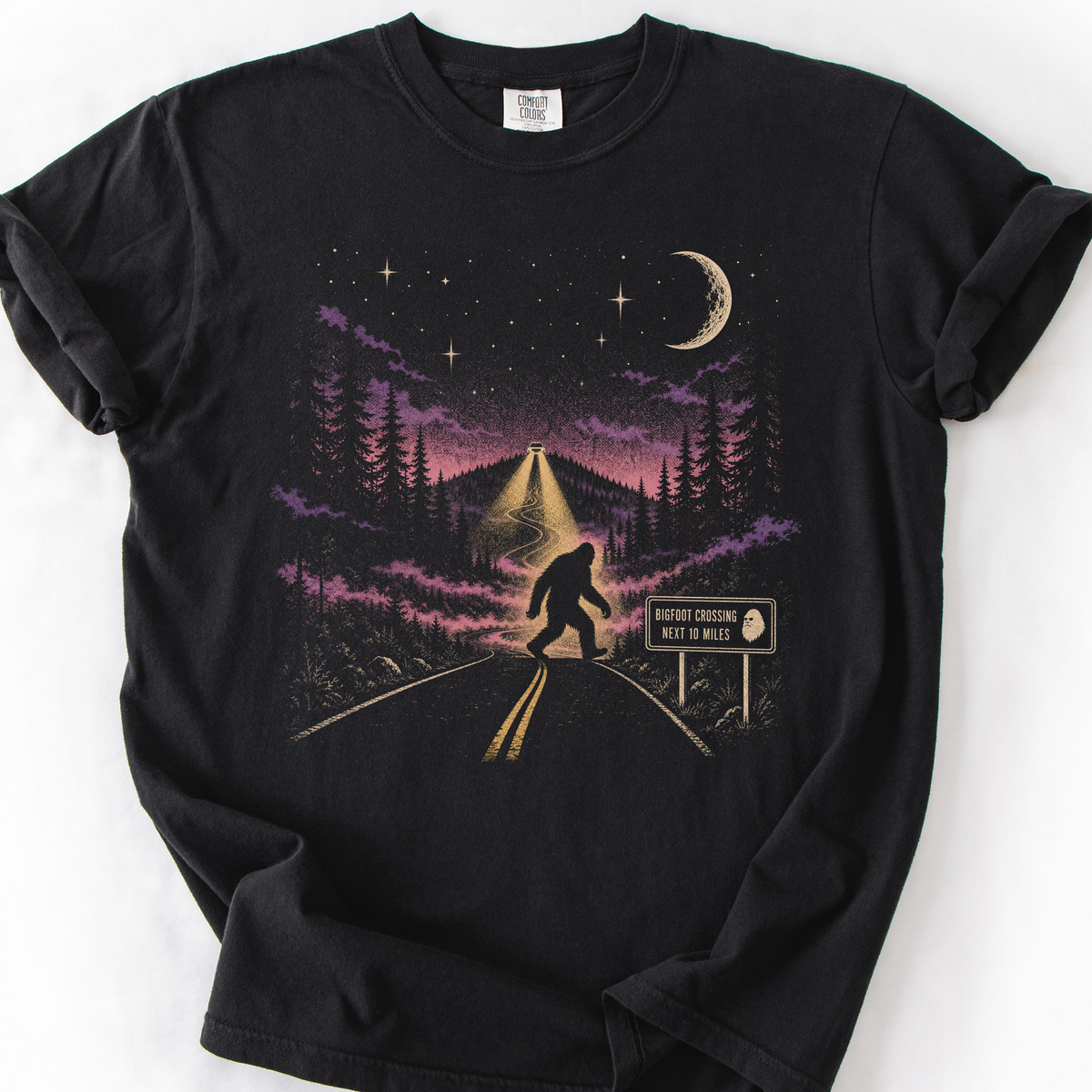 Bigfoot Crossing T-Shirt — Black