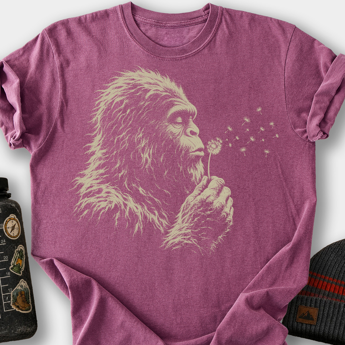 Bigfoot Dandelion T-Shirt — Berry