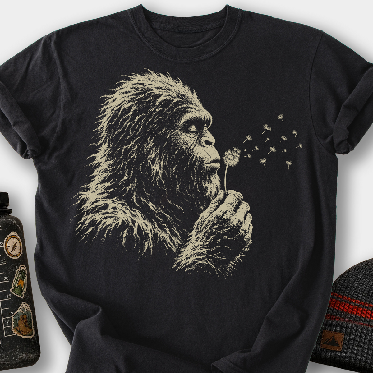 Bigfoot Dandelion T-Shirt — Black