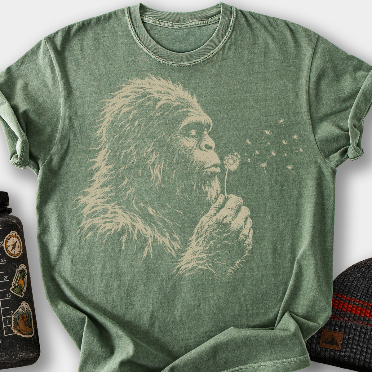 Bigfoot Dandelion T-Shirt — Moss