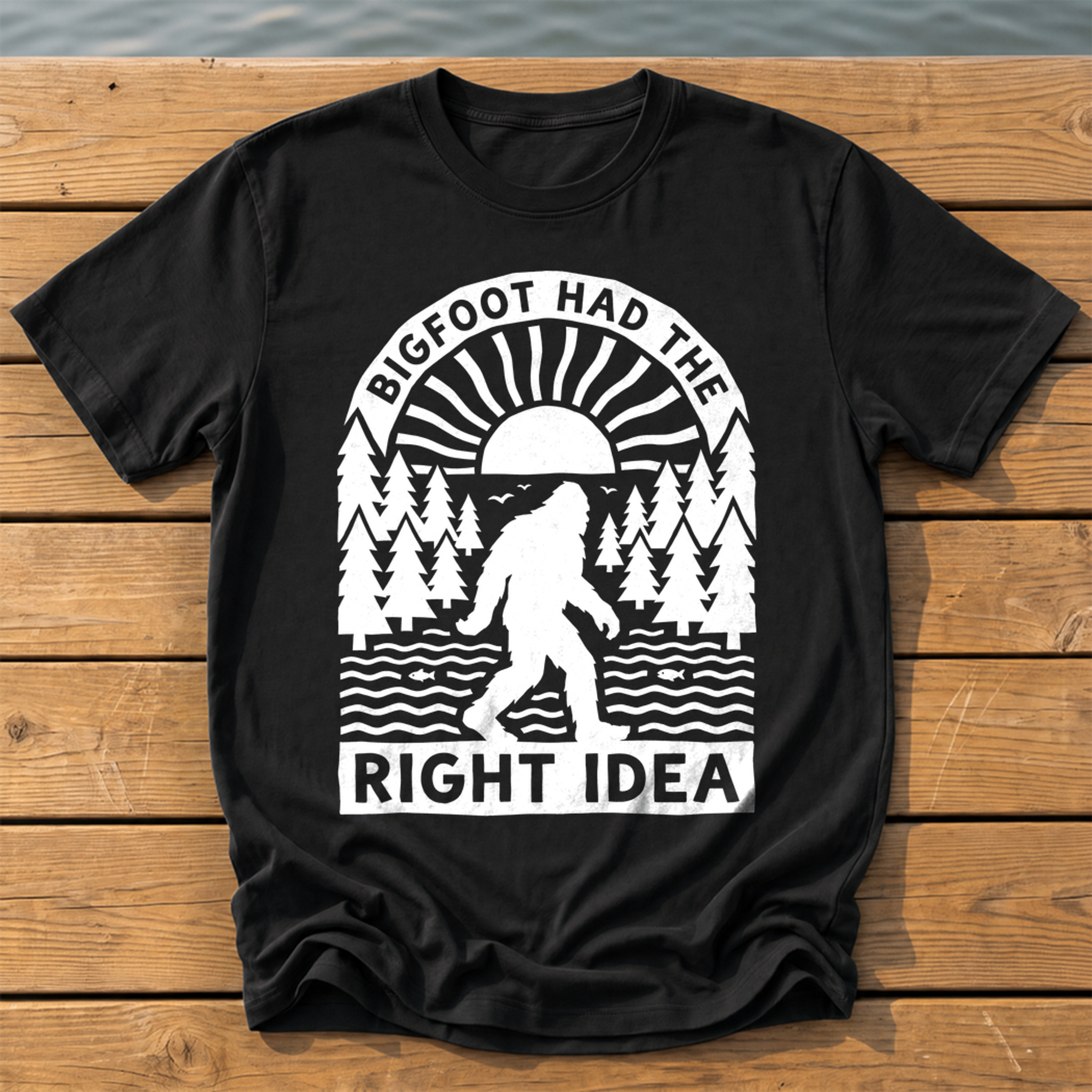 Bigfoot Had The Right Idea T-Shirt — Black