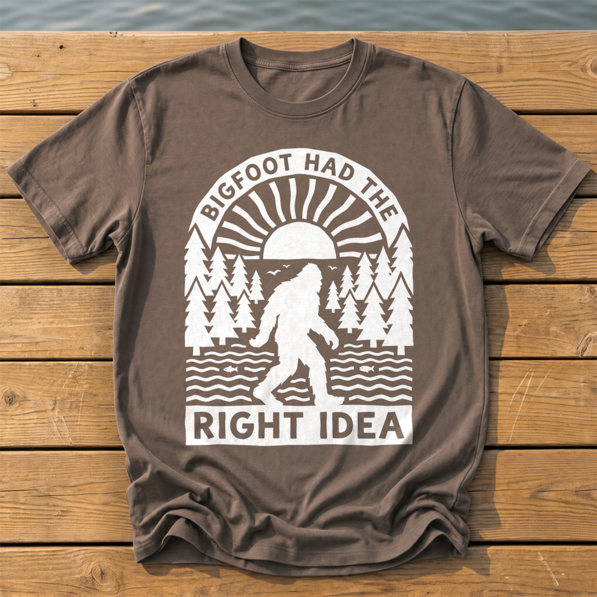 Bigfoot Had The Right Idea T-Shirt — Espresso