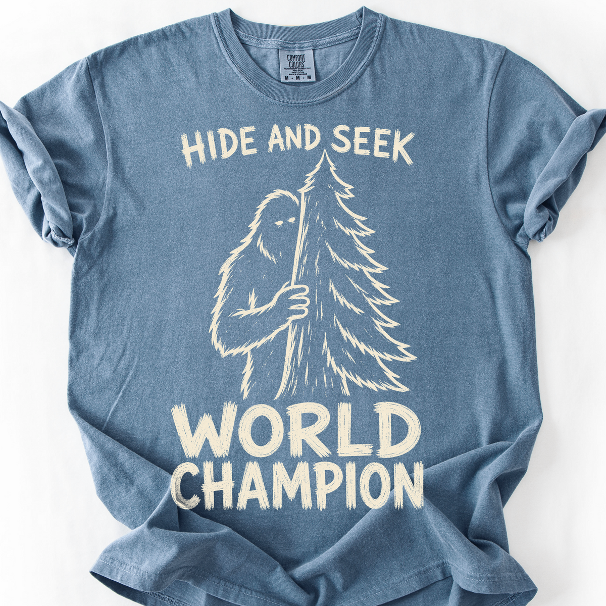 Bigfoot Hide And Seek T-Shirt — Blue Jean
