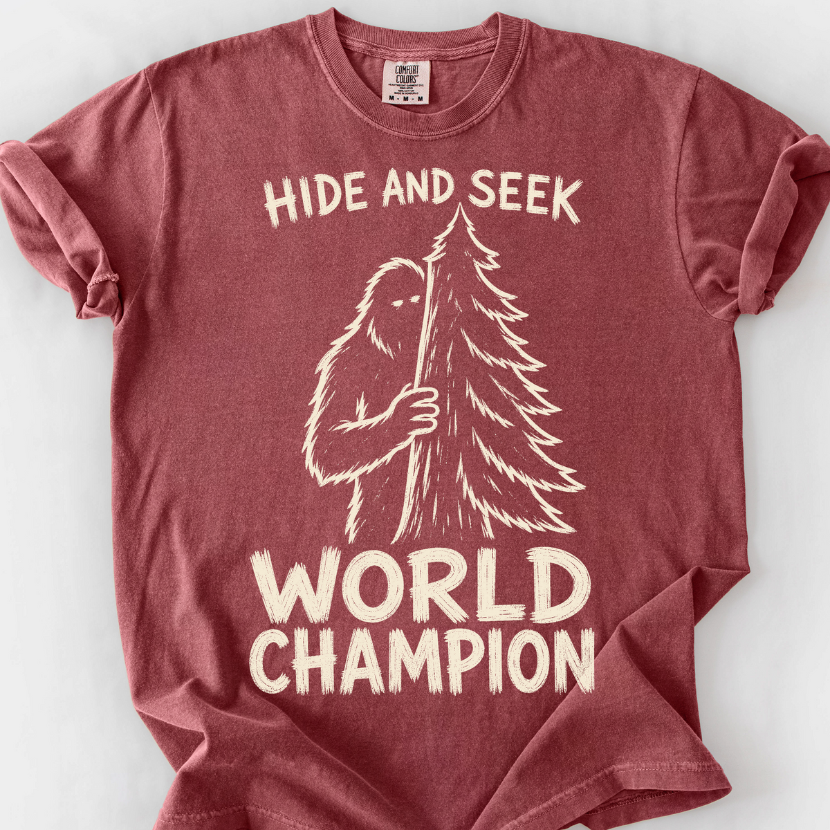 Bigfoot Hide And Seek T-Shirt — Brick
