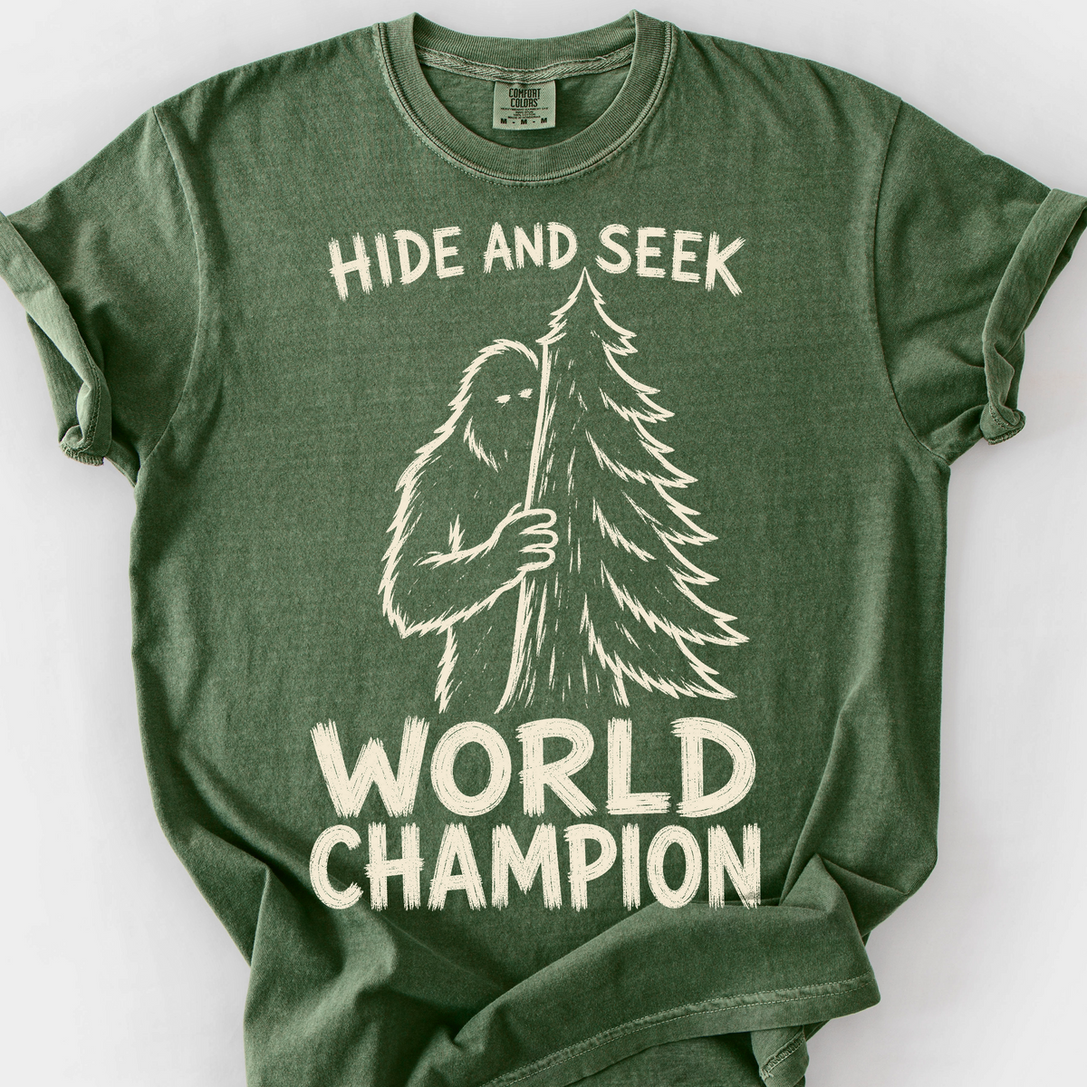 Bigfoot Hide And Seek T-Shirt — Moss