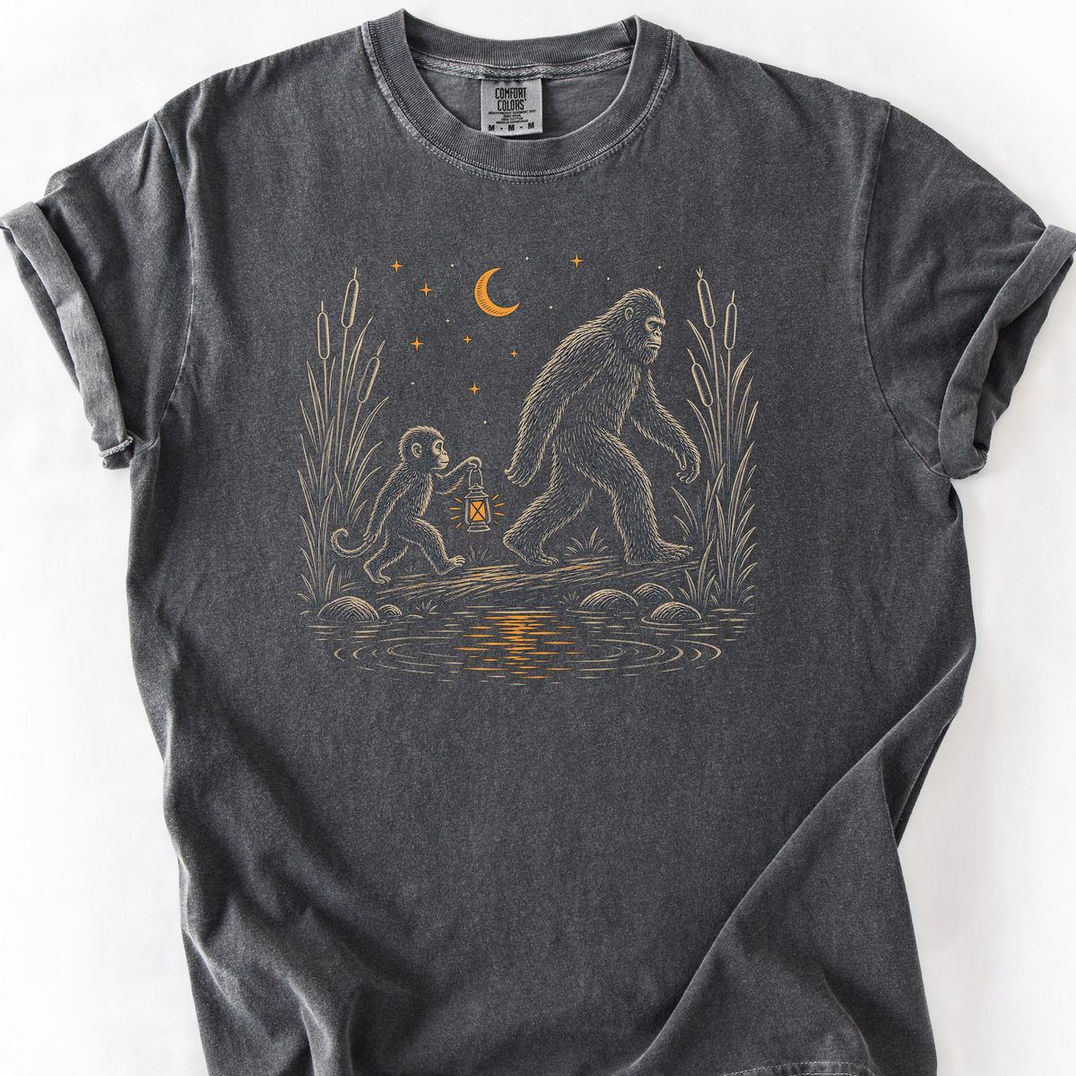Bigfoot Lantern Night T-Shirt — Pepper
