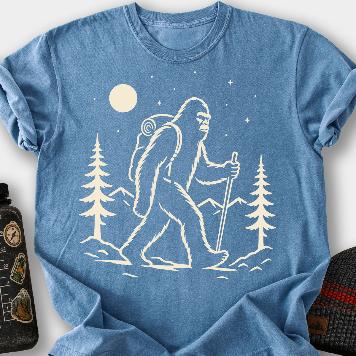 Bigfoot Night Hike T-Shirt — Blue Jean