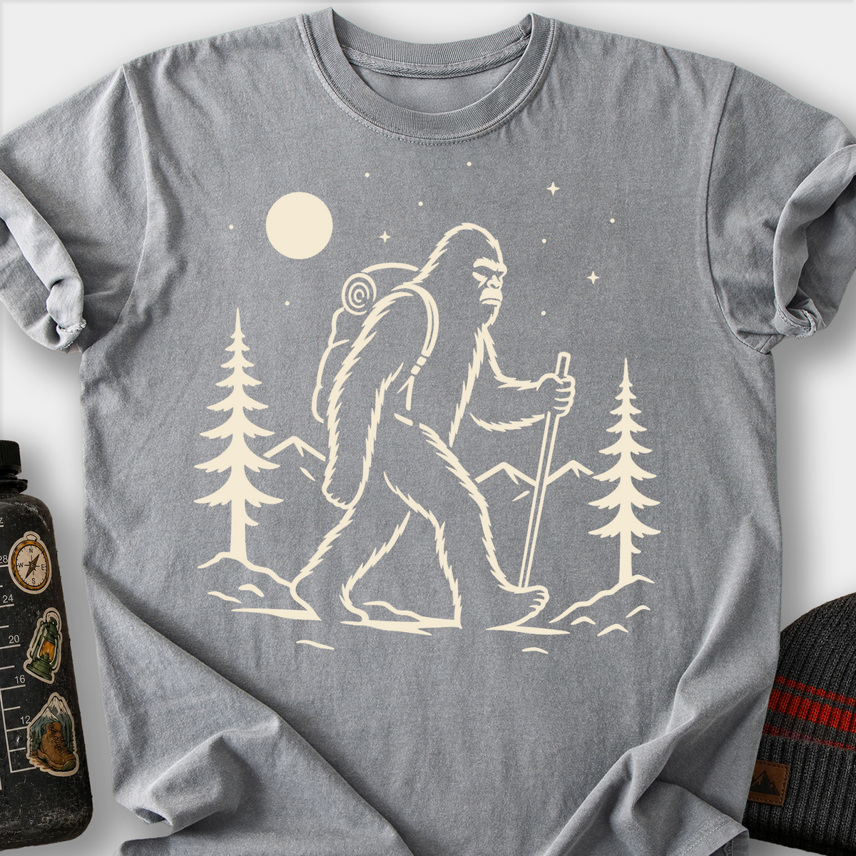 Bigfoot Night Hike T-Shirt — Grey