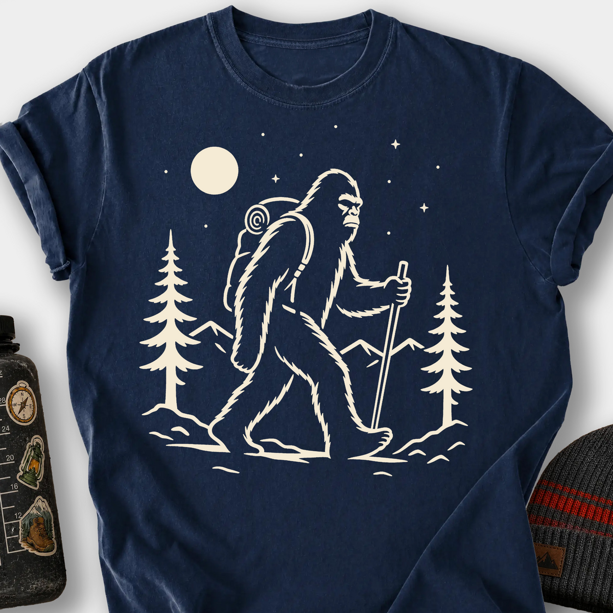 Bigfoot Night Hike T-Shirt — Navy