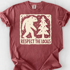 Bigfoot Respects The Locals T-Shirt — Brick