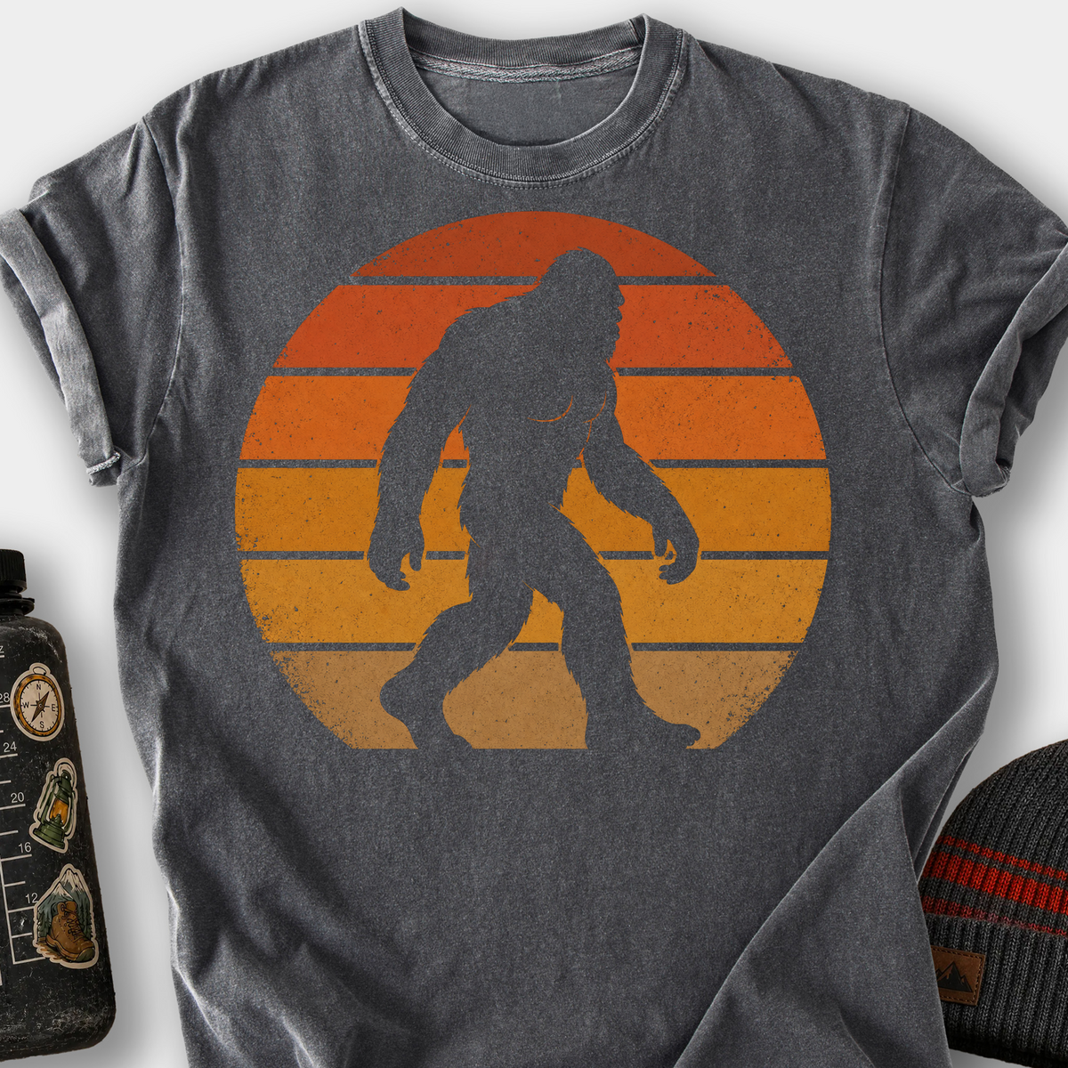 Bigfoot Retro Sunset T-Shirt — Pepper